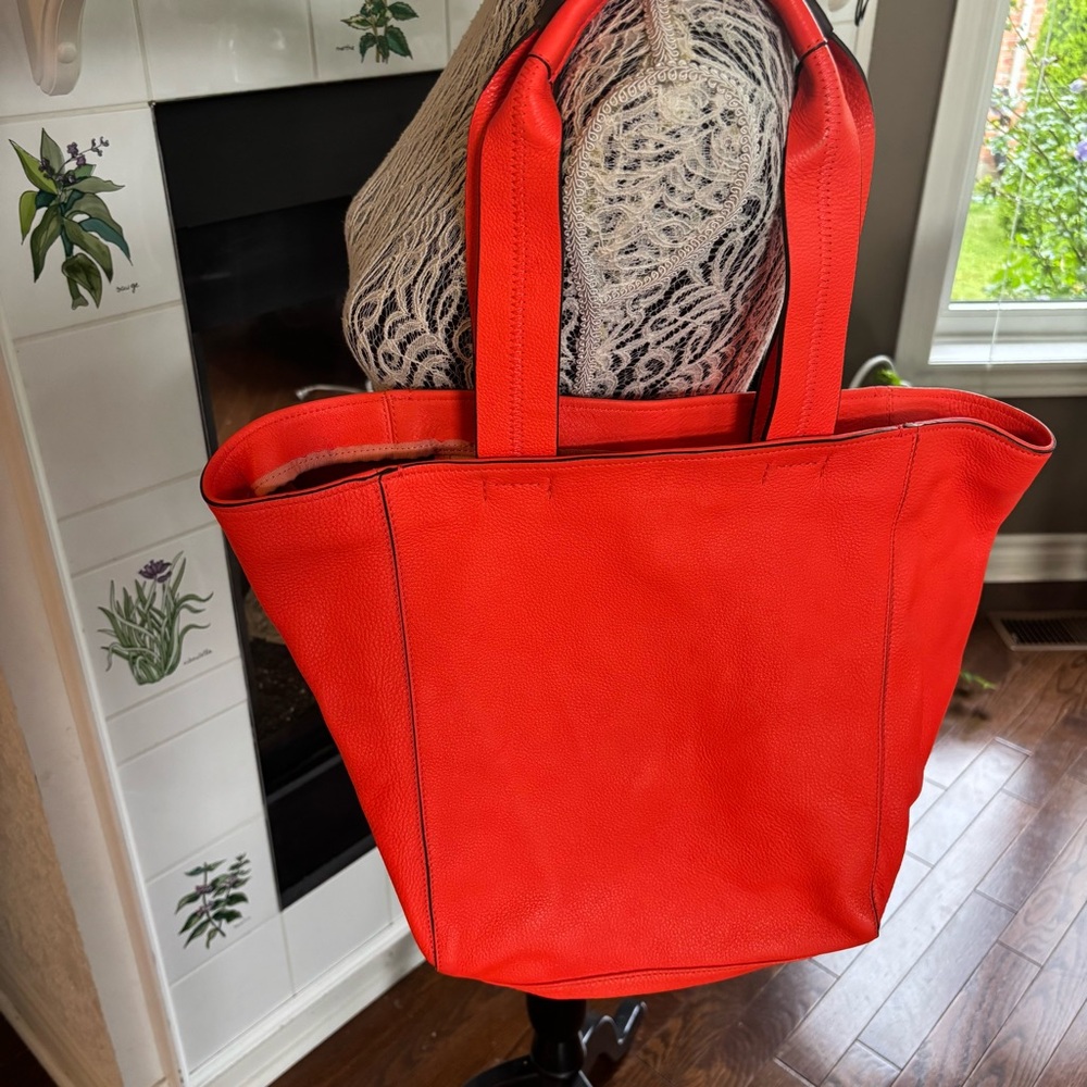 GAP Genuine Leather Orange Tote Bag